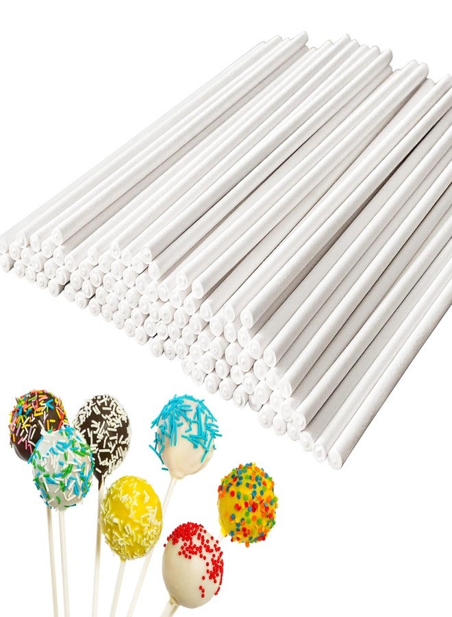 OJYUDD 100 Pcs 6-Inch White Lollipop Sticks,Lollipop Paper Treat Stick,Paper Sucker Sticks for Cupcake Toppers,Homemade Candy,Chocolate,Dessert(Dia 3.5mm) - Image 1