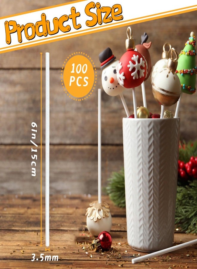 OJYUDD 100 Pcs 6-Inch White Lollipop Sticks,Lollipop Paper Treat Stick,Paper Sucker Sticks for Cupcake Toppers,Homemade Candy,Chocolate,Dessert(Dia 3.5mm) - Image 2