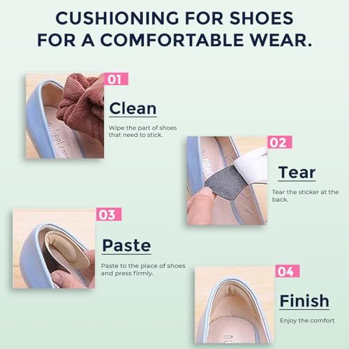 Sanfe Shoe Bite Protector Pads | Reusable Soft Shoe Inserts, Heel Grip Cushion Pads, Self-Adhesive | Foot care, Blister Protection, Free size | 2 Pairs - Image 4