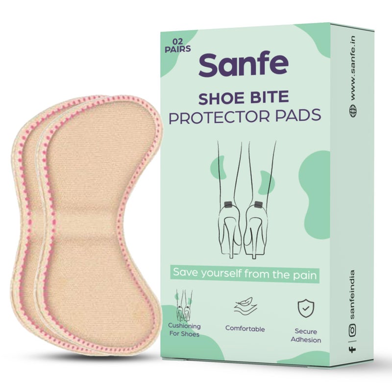 Sanfe Shoe Bite Protector Pads | Reusable Soft Shoe Inserts, Heel Grip Cushion Pads, Self-Adhesive | Foot care, Blister Protection, Free size | 2 Pairs - Image 5
