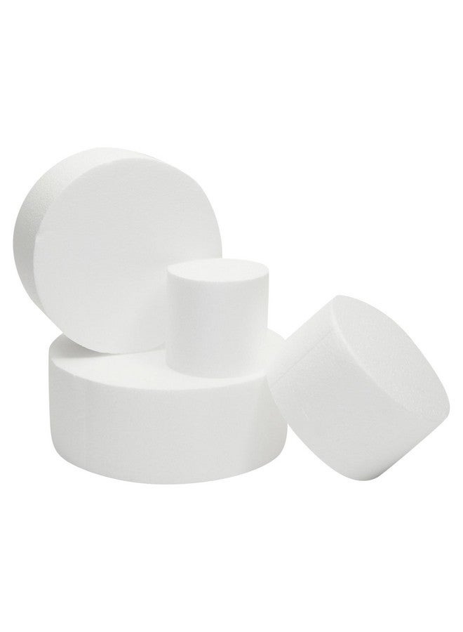 Bright Creations Foam Cake Dummies for Decorating, Display, 4 Tiers of 4" 6" 8" 10" Dummy Wedding Cake Rounds (14.4 Inches Tall) - Image 5