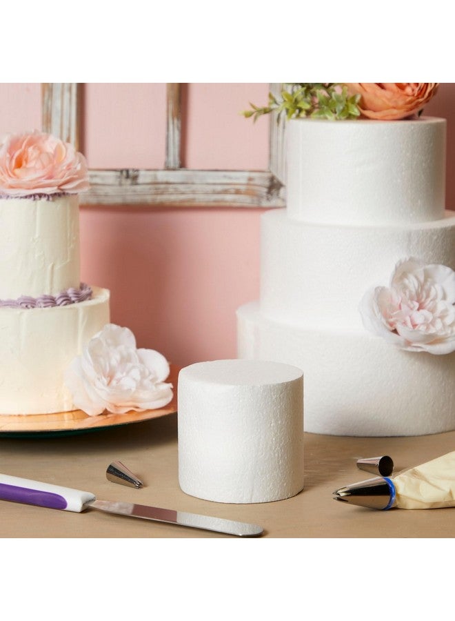 Bright Creations Foam Cake Dummies for Decorating, Display, 4 Tiers of 4" 6" 8" 10" Dummy Wedding Cake Rounds (14.4 Inches Tall) - Image 3
