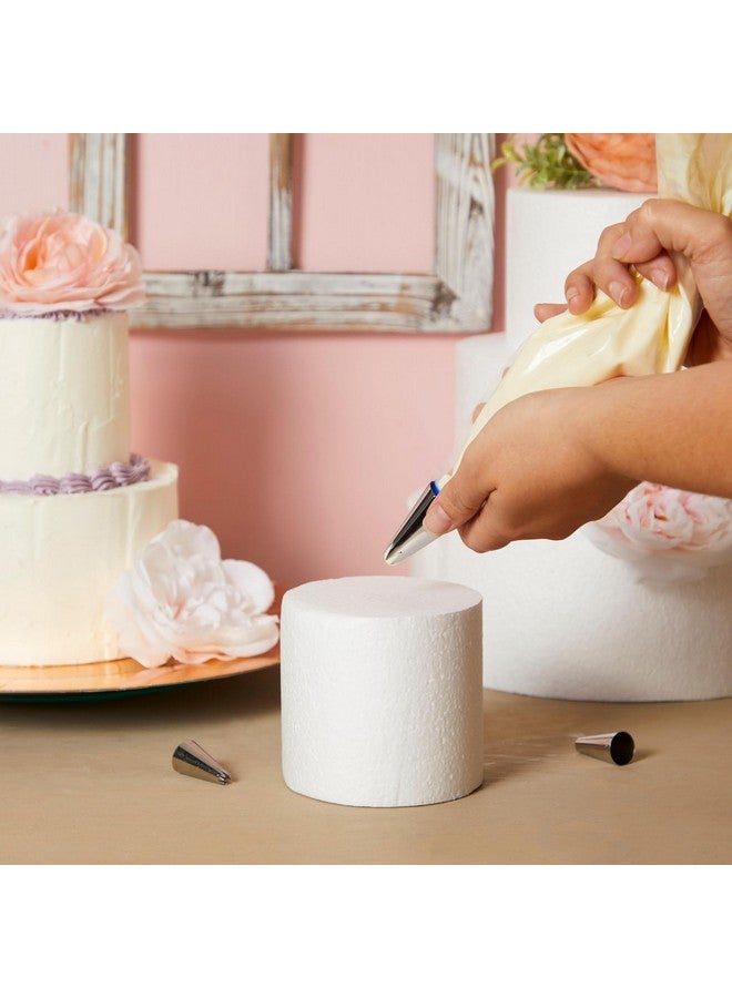 Bright Creations Foam Cake Dummies for Decorating, Display, 4 Tiers of 4" 6" 8" 10" Dummy Wedding Cake Rounds (14.4 Inches Tall) - Image 2