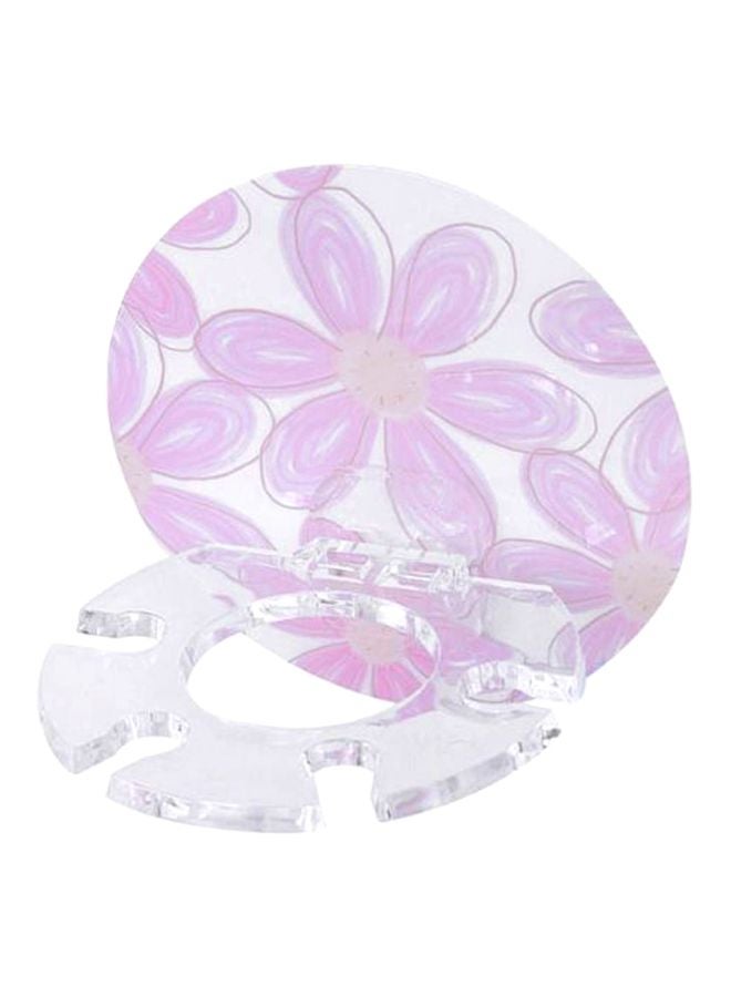 NIBEMINENT 2-In-1 Wall Mounted Toothbrush And Toothpaste Holder White/Purple/Clear 9.3x9.3cm - Image 1