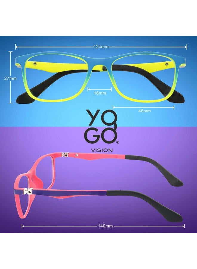 Yogo Vision Kids Blue Light Blocking Glasses Computer Eyeglasses Boys Girls Square Frames Anti Strain Reduce Glare (1 Pack) - Image 4