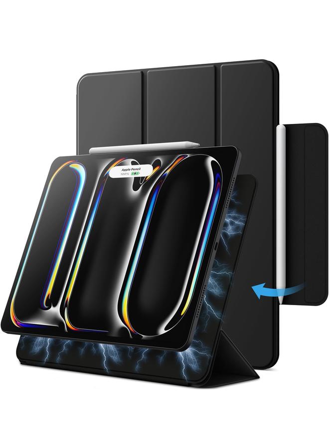 جي تيك حافظة مغناطيسية لجهاز ايباد برو 13 انش M4 2024 تدعم قلم رصاص برو وقلم رصاص يو اس بي سي مع حامل مغناطيسي قوي ثلاثي الطيات مع خاصية الاستيقاظ التلقائي باللون الاسود - Image 1