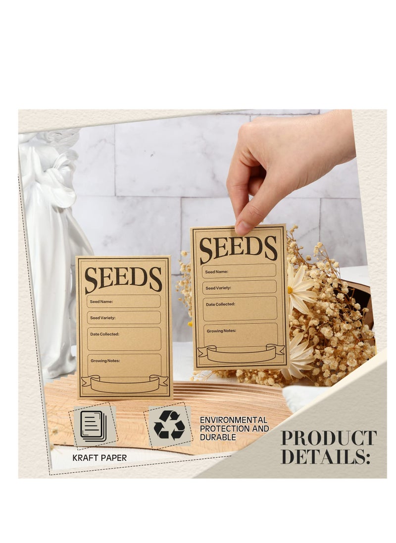 SYOSI KB9101	100 Pcs Seed Envelopes Resealable Seed Envelope Seed Packets 3.15 x 4.72 Inch Seed Saving Envelopes with Secure Tiny Envelopes, Seal Envelopes for Collection of Vegetable Seeds (Brown)  - Image 4