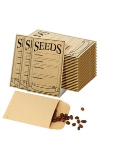 KB9101	100 Pcs Seed Envelopes Resealable Seed Envelope Seed Packets 3.15 x 4.72 Inch Seed Saving Envelopes with Secure Tiny Envelopes, Seal Envelopes for Collection of Vegetable Seeds (Brown)