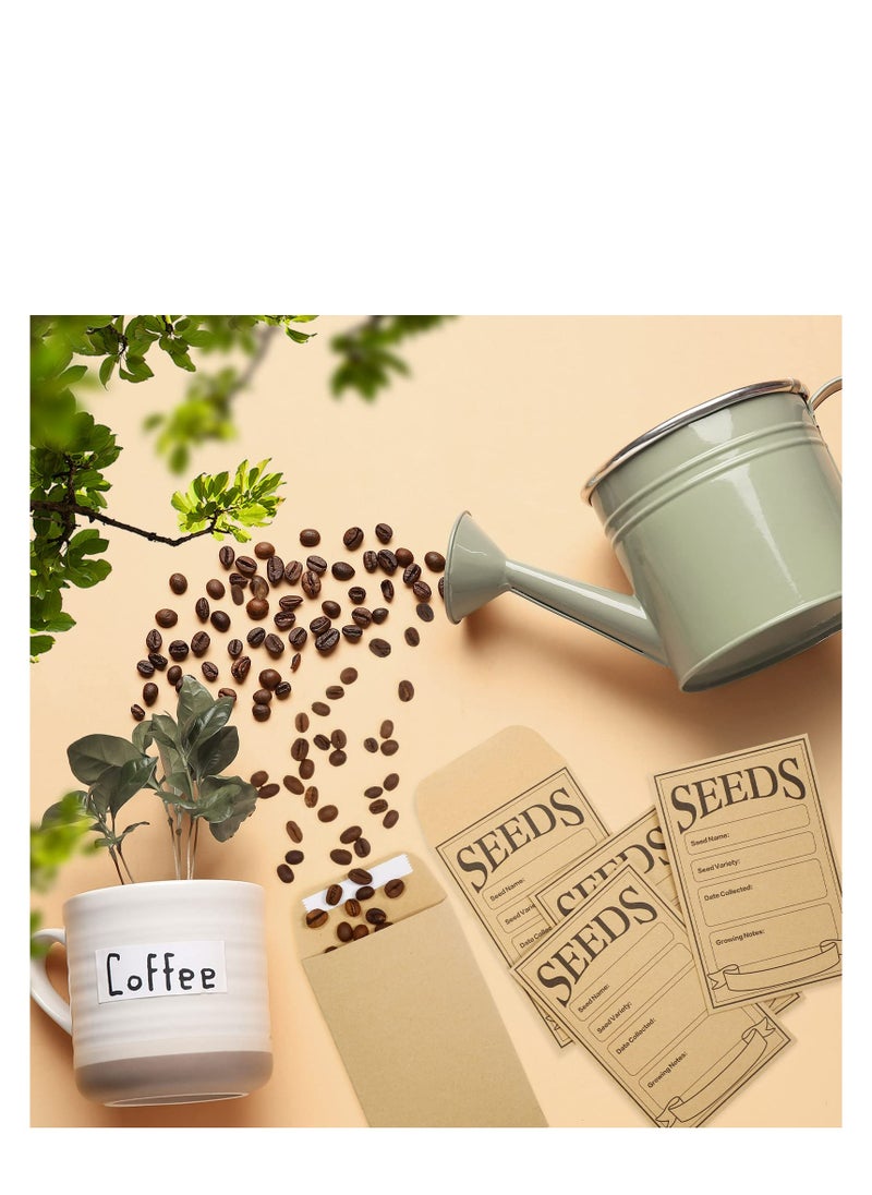 SYOSI - KB9101	100 Pcs Seed Envelopes Resealable Seed Envelope Seed Packets 3.15 x 4.72 Inch Seed Saving Envelopes with Secure Tiny Envelopes, Seal Envelopes for Collection of Vegetable Seeds (Brown) - Image 1