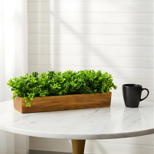fancymart Artificial Gardenia Plant Bunch in Wood Planter, Home and Office Decor Plants for Decoration, Realistic Green Decorative for Interior, Living Room, Office Desk -8137 - Image 1