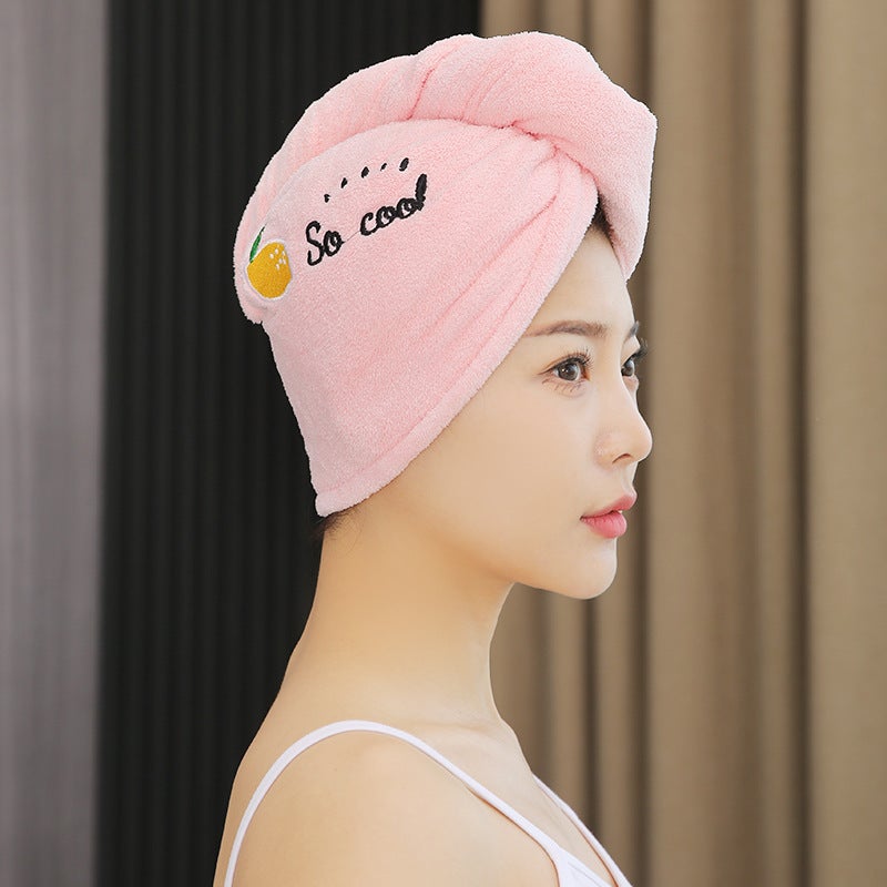 Generic Super Absorbent Hair Drying Towel Cap Pink 
