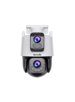 TENDA CH9 6 MP Dual-Lens Linkage 360° Security Camera Outdoor with 30m Color Night Vision, PTZ CCTV WiFi 6 Camera with 2-way Audio, AI Human Detection& Alarm, APP Control, IP66 Weatherproof, Works with Alexa