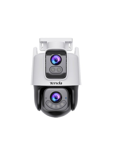 TENDA CH9 6 MP Dual-Lens Linkage 360° Security Camera Outdoor with 30m Color Night Vision, PTZ CCTV WiFi 6 Camera with 2-way Audio, AI Human Detection& Alarm, APP Control, IP66 Weatherproof, Works with Alexa