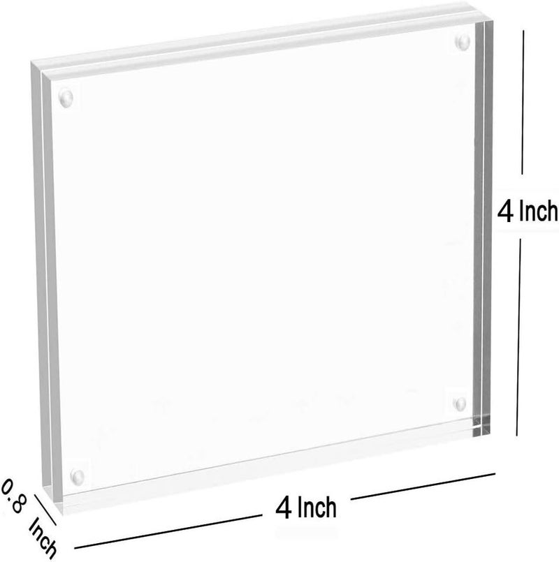Magicool Premium Acrylic Photo Frame- Magnet Photo Frame -Double Sied Thick Desktop Frames (4x4 5 pack) - Image 4