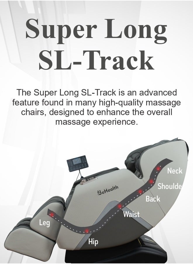 BeHealth - UltraSense 3D Massage Chair | Super Long SL-Track | 2 Zero Gravity Position | 12 Automatic Massage Programs | Heating Therapy | Foot Rollers - Image 1
