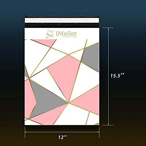 iMailer 100 Count - 12 x 15.5 inch Poly Mailers Shipping Bags Envelope Triangle Print Mailing Package for Clothing-Self Seal… - Image 2