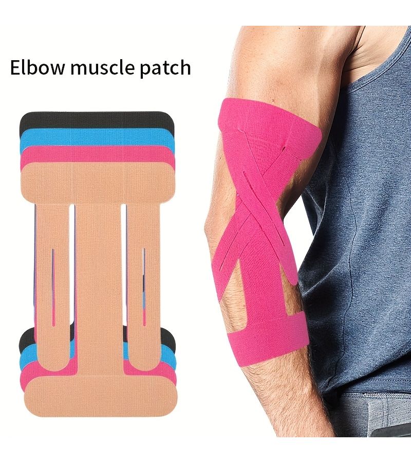 10 Blue Precut Elastic Kinesiology Tape Athletic Support Patches Skin Friendly Breathable Material Joint Stability Training Bandage Noon - Image 1