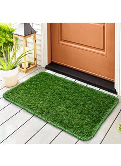 Status Contract Status Contract Braided Artificial Grass Mat, Floor Mat, Door mat Natural Green - Doormat (12 X 18)  - Image 1