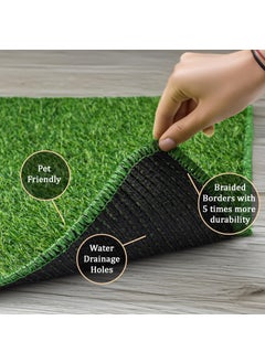Status Contract Status Contract Braided Artificial Grass Mat, Floor Mat, Door mat Natural Green - Doormat (12 X 18)  - Image 4