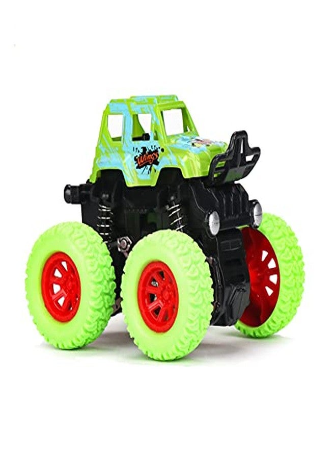 PULSBERY 4WD Monster Truck Cars Push and Go Toy Trucks Friction Powered Cars 4 Wheel Drive Vehicles for Kids,Multicolor (Green) - Image 1
