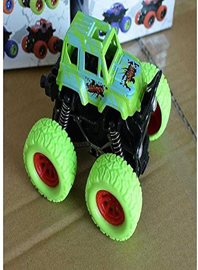 PULSBERY 4WD Monster Truck Cars Push and Go Toy Trucks Friction Powered Cars 4 Wheel Drive Vehicles for Kids,Multicolor (Green) - Image 2