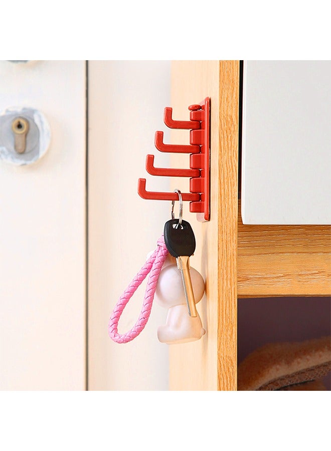 4 قطع من الخطاف ذاتية اللصق على الحائط ، شماعات فوق الباب مع 4 خطافات ل مفاتيح رداء منشفة المعطف ، رف تخزين جداري متعدد الوظائف للمنزل والمطبخ والمكتب (9.5 × 5.6 سم) - Image 5