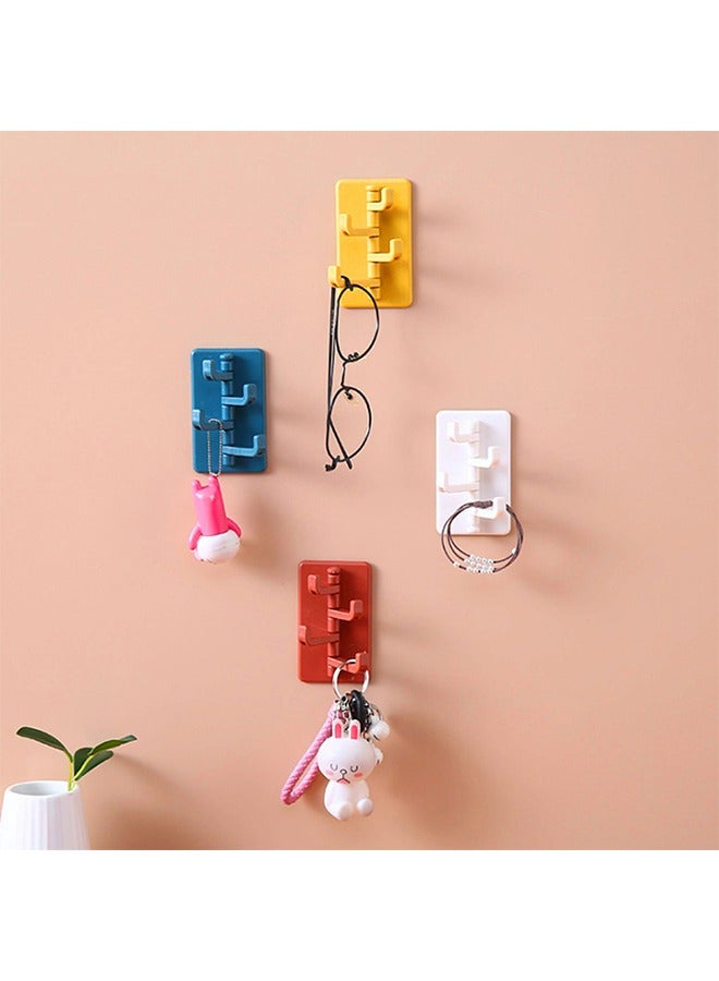 4 قطع من الخطاف ذاتية اللصق على الحائط ، شماعات فوق الباب مع 4 خطافات ل مفاتيح رداء منشفة المعطف ، رف تخزين جداري متعدد الوظائف للمنزل والمطبخ والمكتب (9.5 × 5.6 سم) - Image 4