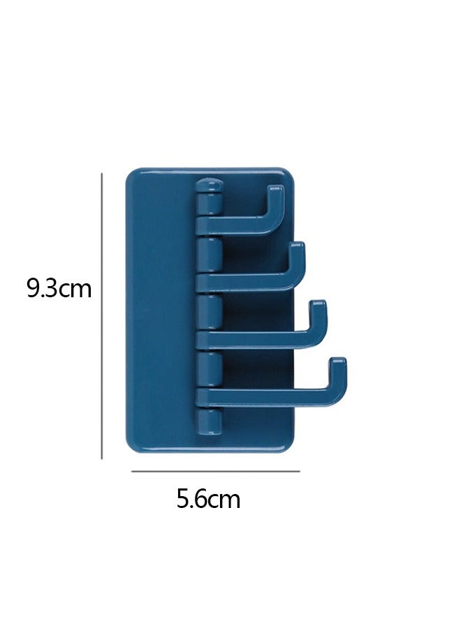 4 قطع من الخطاف ذاتية اللصق على الحائط ، شماعات فوق الباب مع 4 خطافات ل مفاتيح رداء منشفة المعطف ، رف تخزين جداري متعدد الوظائف للمنزل والمطبخ والمكتب (9.5 × 5.6 سم) - Image 2