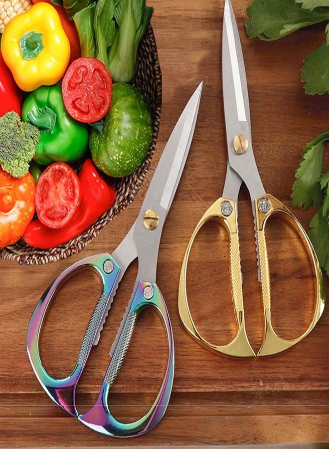 ANDONG Stainless Steel Kitchen Shears - 2-Pack Heavy Duty All-Purpose Meat Scissors for Poultry, Cooking & Food Preparation - Image 2