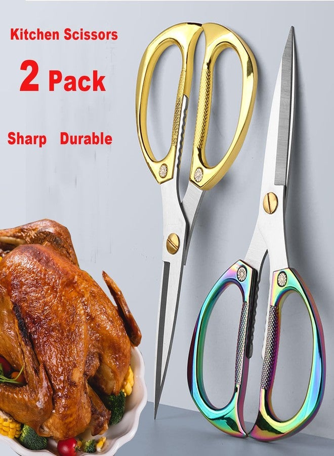 ANDONG Stainless Steel Kitchen Shears - 2-Pack Heavy Duty All-Purpose Meat Scissors for Poultry, Cooking & Food Preparation - Image 4