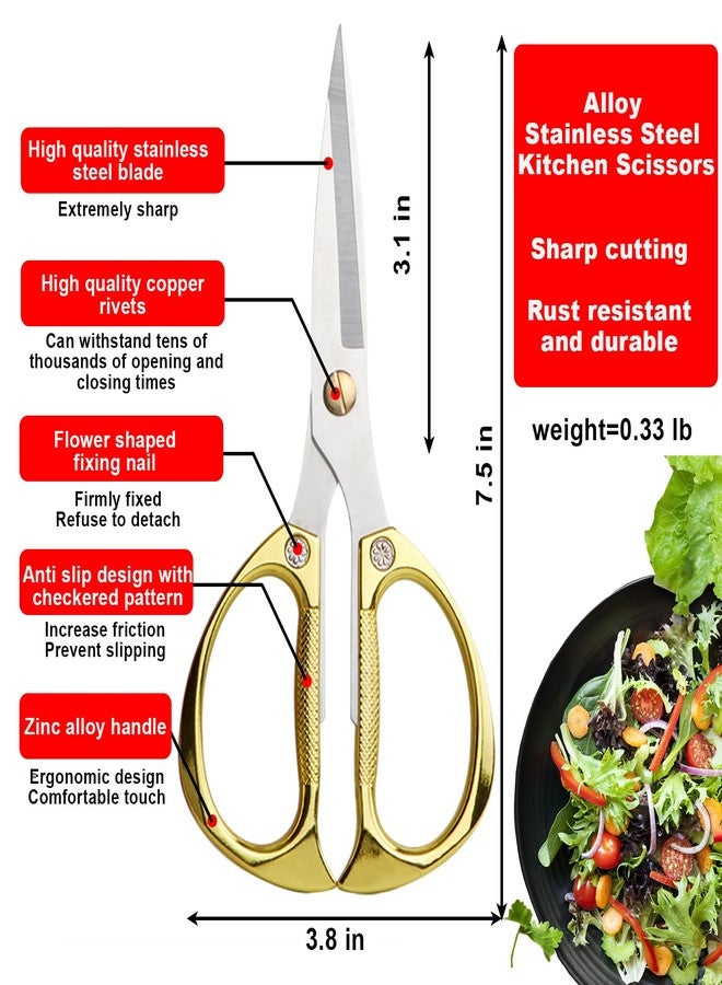 ANDONG Stainless Steel Kitchen Shears - 2-Pack Heavy Duty All-Purpose Meat Scissors for Poultry, Cooking & Food Preparation - Image 3