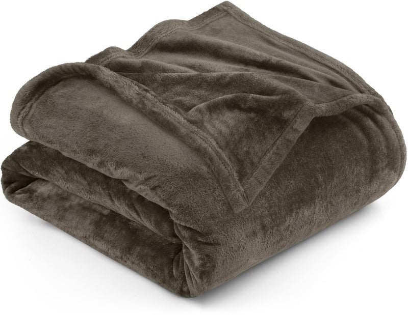 Utopia Bedding Fleece Blanket King Size Brown 300GSM Luxury Fuzzy Soft Anti-Static Microfiber Bed Blanket (90x102 Inch) - Image 1