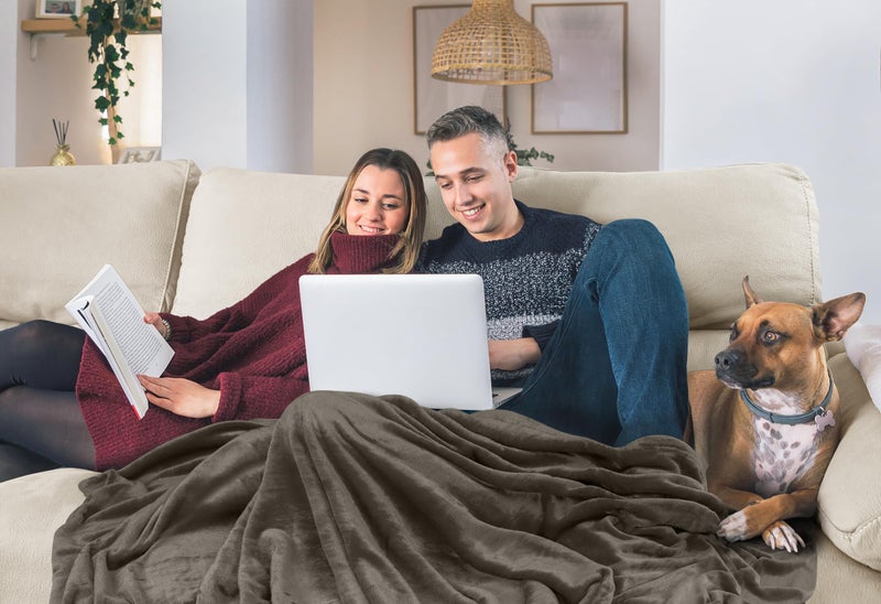 Utopia Bedding Fleece Blanket King Size Brown 300GSM Luxury Fuzzy Soft Anti-Static Microfiber Bed Blanket (90x102 Inch) - Image 5