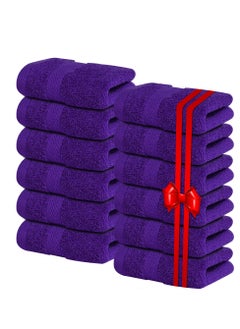 Infinitee Xclusives [12 Pack] پریمیم جامنی دھونے والے کپڑے اور چہرے کے تولیے، 13 x 13 انچ (33 x 33 سینٹی میٹر) 100% سوتی، نرم اور جاذب واش کلاتھ سیٹ - باتھ روم، جم اور سپا کے لیے بہترین