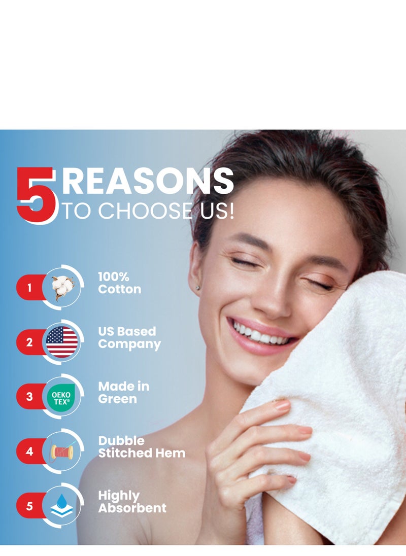 Infinitee Xclusives مناشف الوجه ومناشف الغسيل الأرجوانية الفاخرة من Infinitee Xclusives [عبوة من 12 قطعة]، 33 سم × 33 سم، مجموعة مناشف غسيل ناعمة وماصة من القطن بنسبة 100% - مثالية للحمام والصالة الرياضية والمنتجعات الصحية  - Image 2