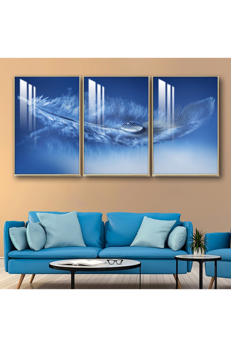 ماركتنا ثلاث لوحات جدارية خشبية بإطار وطبقة أكريليك شفافة - Image 1