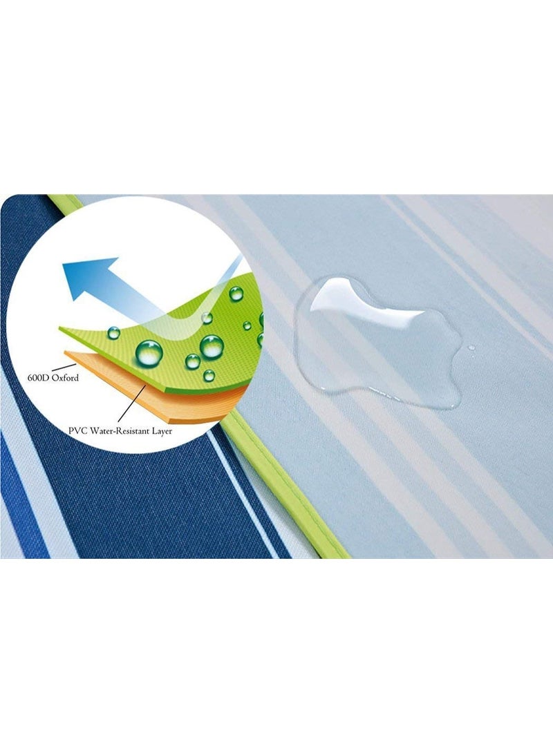 DEXO حصيرة نزهة خارجية مقاومة للماء وقابلة للطي – كبيرة 145x180 سم، مخططة أزرق – مقاومة للرمل والتمزق، بطانية شاطئ، حصيرة تخييم محمولة لـ 4-6 أشخاص، عائلة، سفر، مهرجانات، للاستخدام المنزلي - Image 4