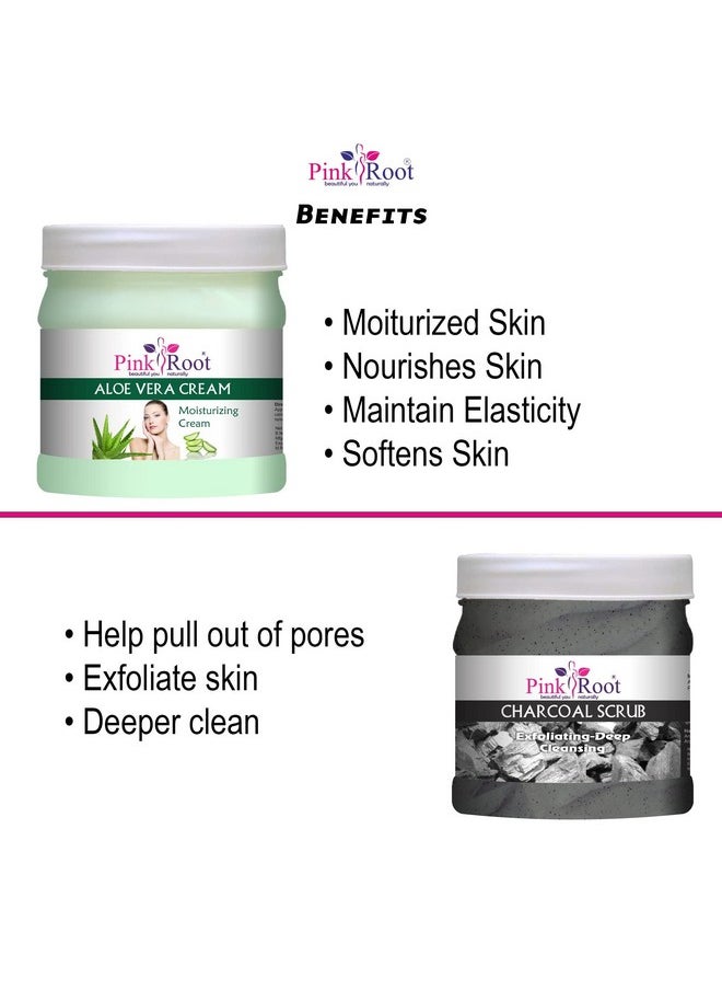 Pink Root Pink Root Aloe Vera Cream 500gm with Charcoal Scrub 500gm  - Image 5