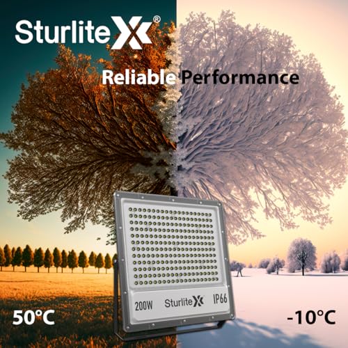 Sturlite Zuper 200 W LED Flood Light| Cool White 6500K Color Temperature LED Lamp| IP66 Waterproof Surge Protection Focus Light for Factory, Garage, Parking, Garden, Playground & Shop - (Pack of 1) - Image 5