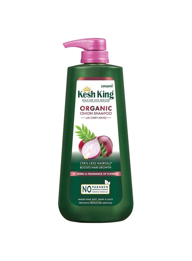 Kesh King Organic Onion Shampoo | Controls Hairfall with Curry Leaves | Increase Hair Growth | Damage Repair | Provides Soft & Shiny Hair | 20.29 Fl Oz (Pack of 1)