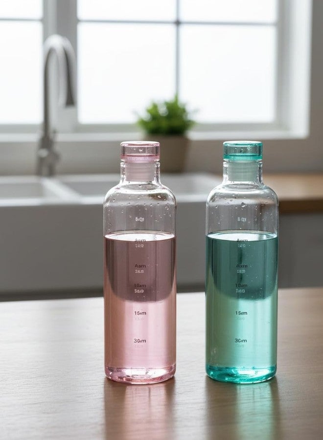 Bossberry Sonnet Water Bottle, Crystal Clear Plastic bottle, Spill Proof,Screw lid, 600ml and 1000ml set of 2 (600ml) - Image 1
