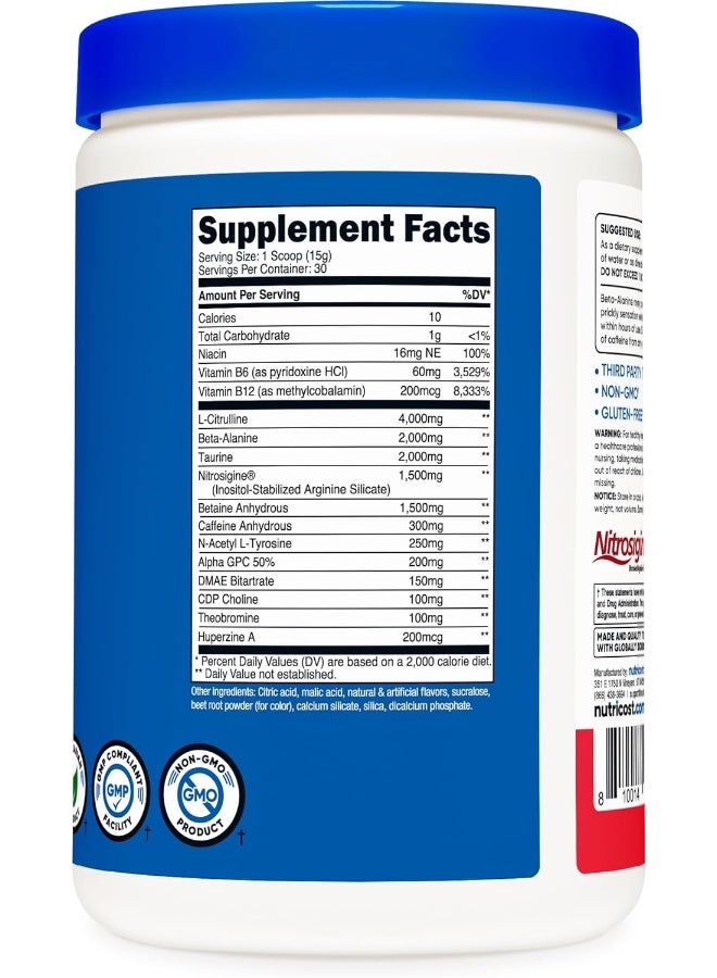 Nutricost Pre-Workout Complex Powder Fruit Punch 30 Serv - Image 2