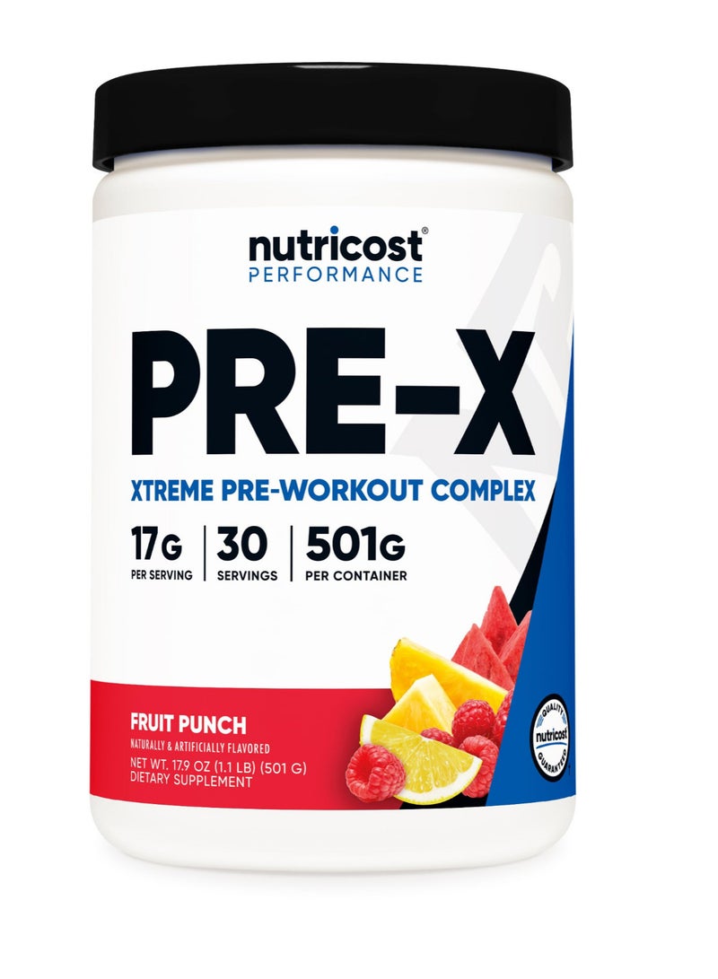 Nutricost Pre-Workout Complex Powder Fruit Punch 30 Serv - Image 1