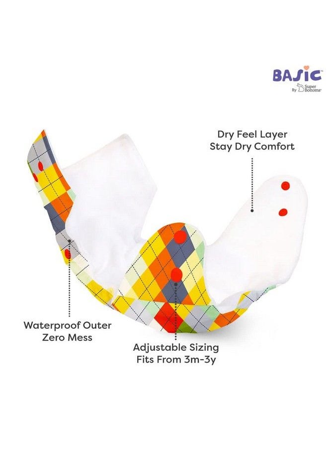 Superbottoms 5 Basic Reusable Cloth Diaper ; Freesize Washable Diapers For Baby 3 Months 3 Years ; Stay Dry & Lasts Up To 3Hrs ; Trim Fitting ; 5 Shells Only  - Image 4