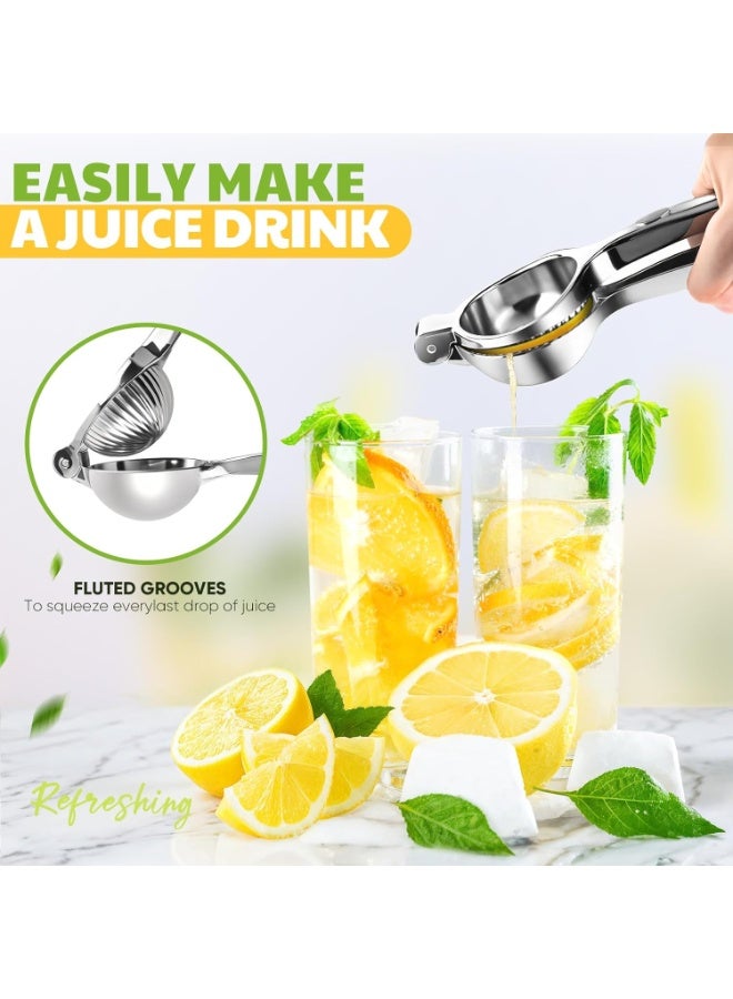 ليكسيس عصارة ليمون كبيرة، عصارة ليمون من الفولاذ المقاوم للصدأ، عصارة حمضيات يدوية شديدة التحمل، أدوات مطبخ، عصارة ليمون، أداة بار، عصارة ليمون يدوية معدنية سهلة التنظيف - Image 3