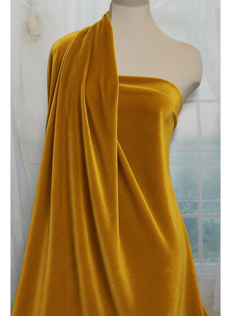 JewelOnPalette Gold Velvet Fabric – Luxury 4-Way Stretch Velvet Fabric by the Yard – Soft, Smooth & Elegant Material | 56" Wide - Image 1