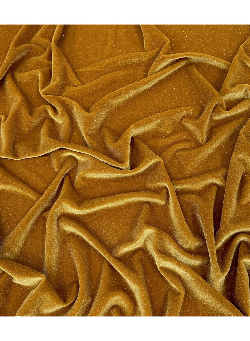 JewelOnPalette Gold Velvet Fabric – Luxury 4-Way Stretch Velvet Fabric by the Yard – Soft, Smooth & Elegant Material | 56" Wide - Image 3