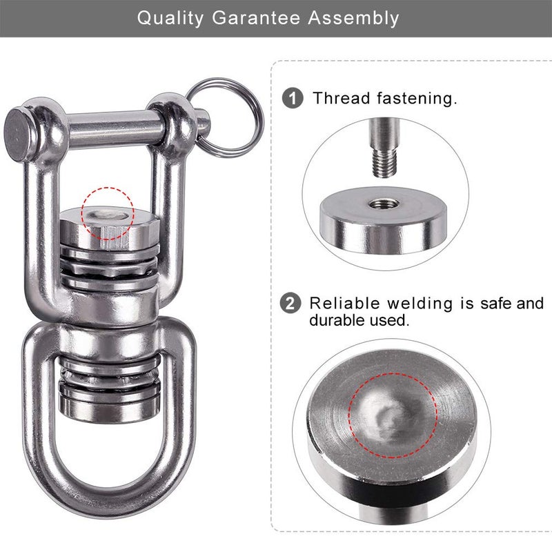 BeneLabel Swing Swivel with 2 Bearing, 360° Rotation, 770LB Capacity, Safest Rotational Device Hanging Accessory for Web Tree Swing, Aerial Dance, Children's Swing, Yoga Swing Sets - Image 3