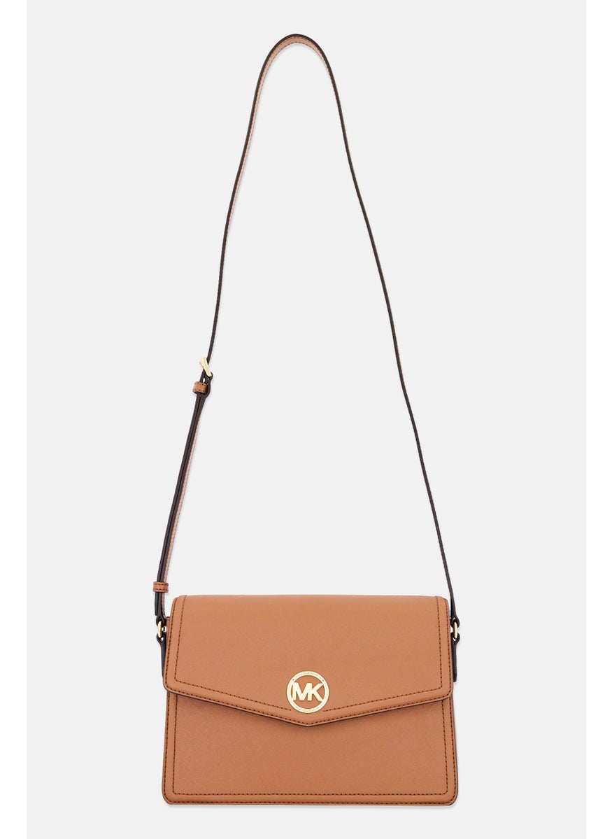 Michael Kors Women Brand Logo Shoulder Bags 21 H x 28 L x 8 W cm, Brown  - Image 1