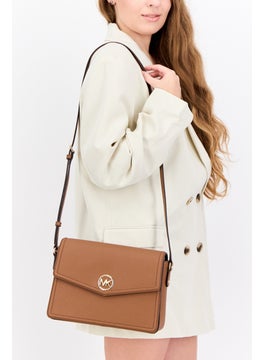 Michael Kors Women Brand Logo Shoulder Bags 21 H x 28 L x 8 W cm, Brown  - Image 2